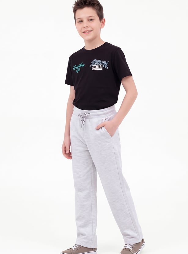 Boys Solid Loose-Fit Track Pants