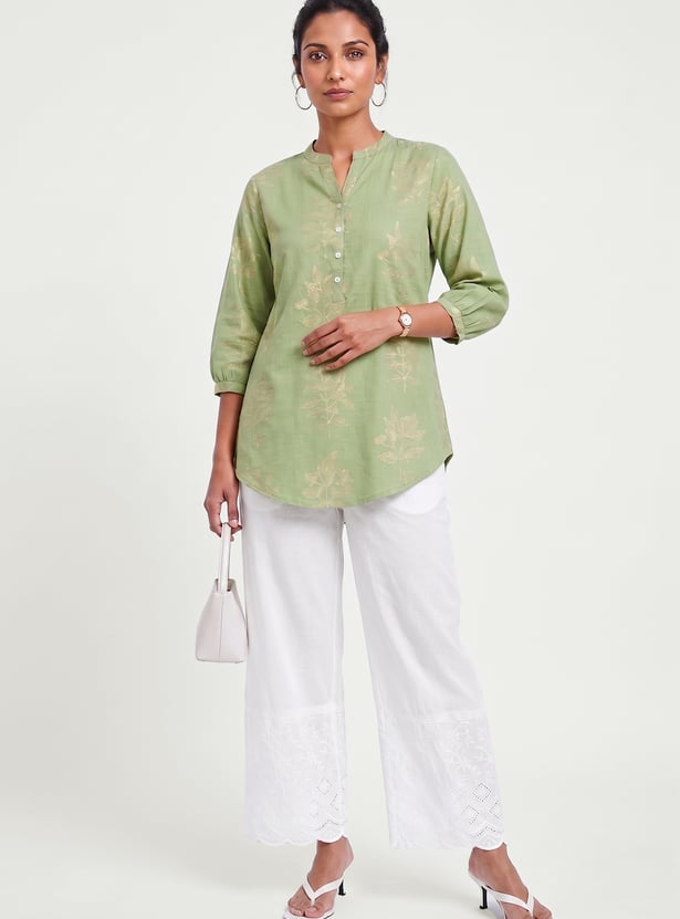 Women Embroidered Hem Palazzos