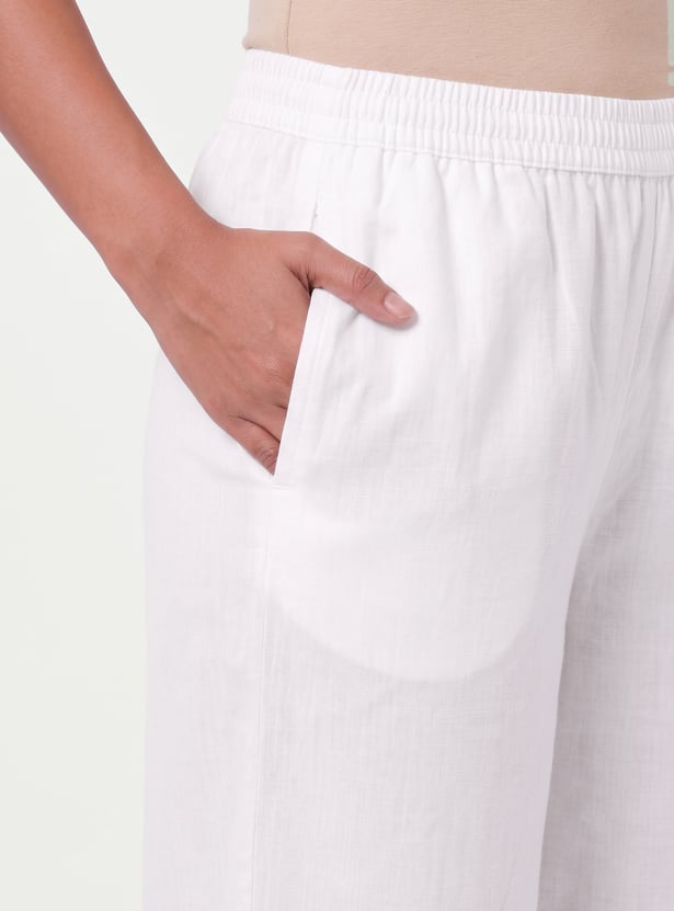 Women Embroidered Hem Palazzos