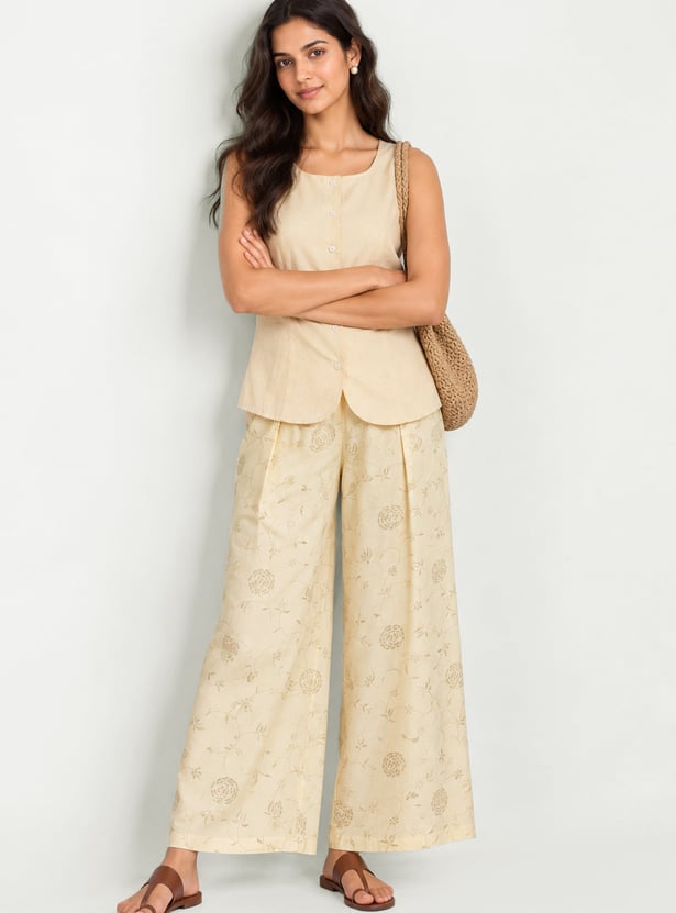 Women Floral Print Palazzos