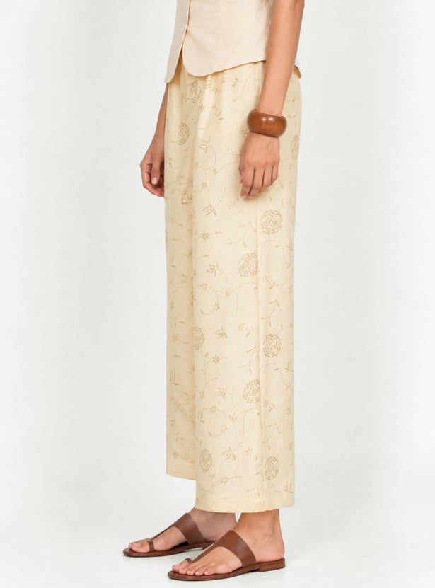 Women Floral Print Palazzos