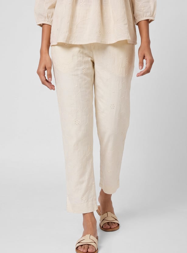 Women Embroidered Straight Pants