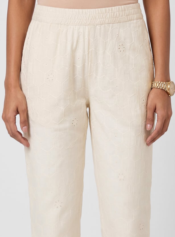 Women Embroidered Straight Pants