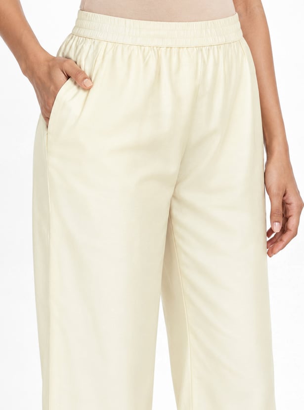 Women Embroidered Hem Palazzos
