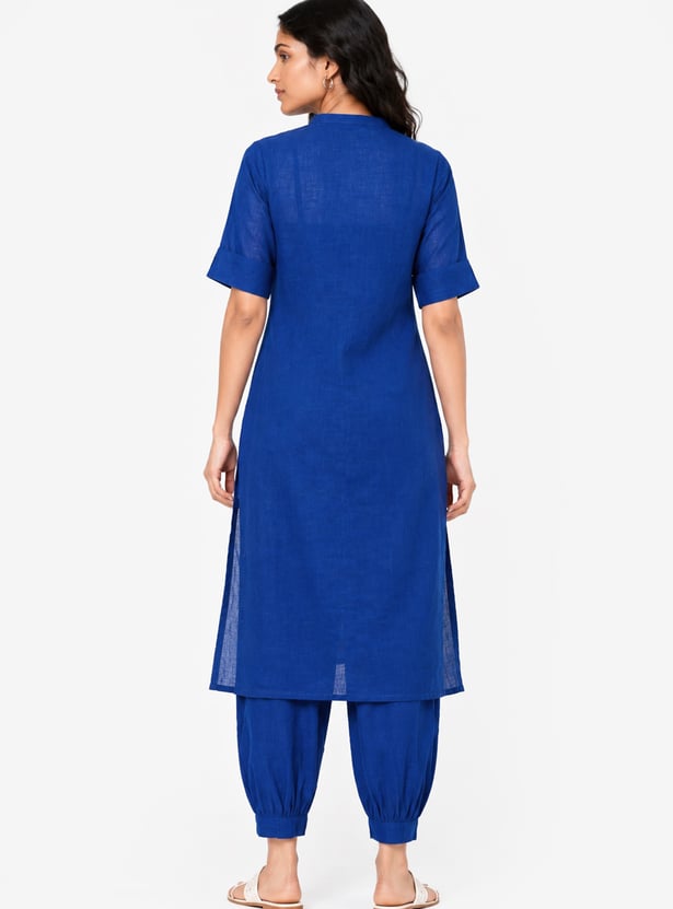 Women Solid Straight Kurta Set