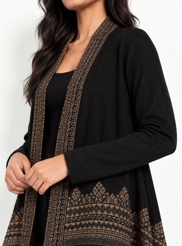 Women Jacquard Waterfall Shrug
