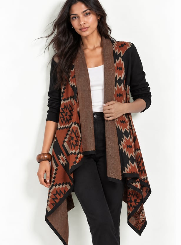 Women Knitted Waterfall Shrug