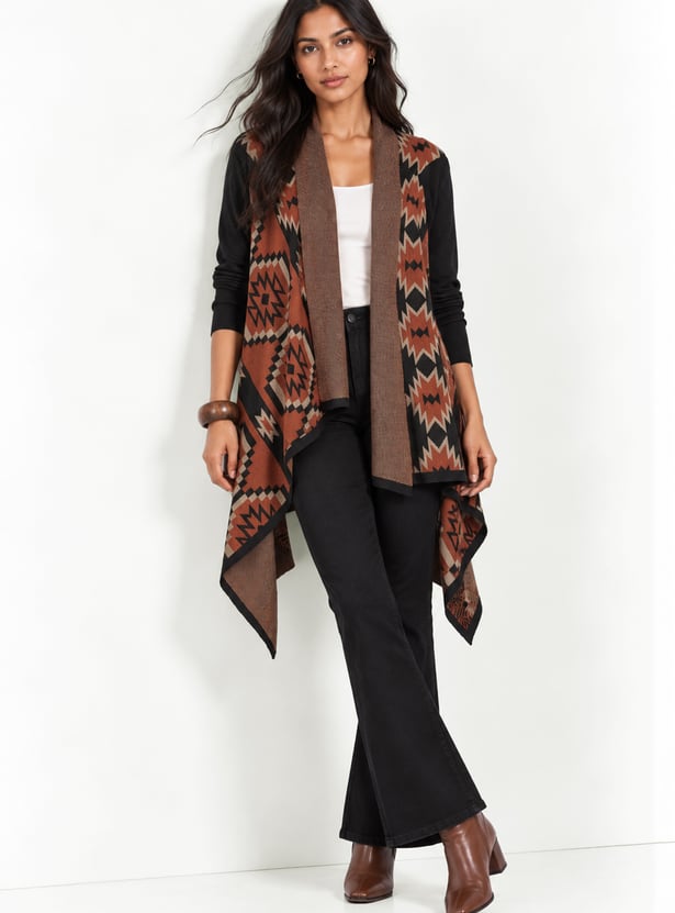 Women Knitted Waterfall Shrug