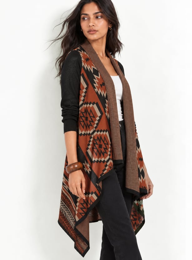 Women Knitted Waterfall Shrug