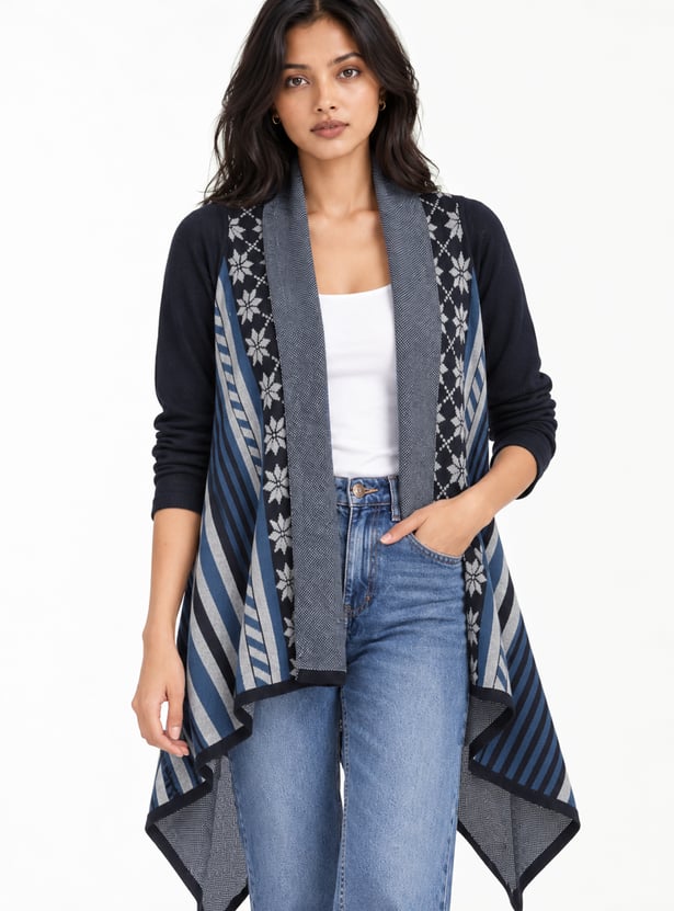 Women Knitted Waterfall Shrug