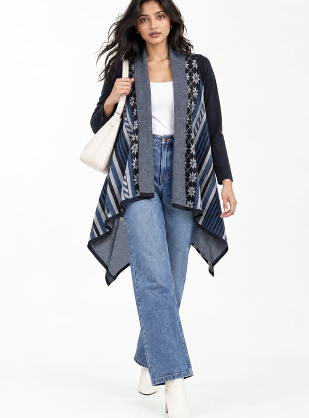Women Knitted Waterfall Shrug