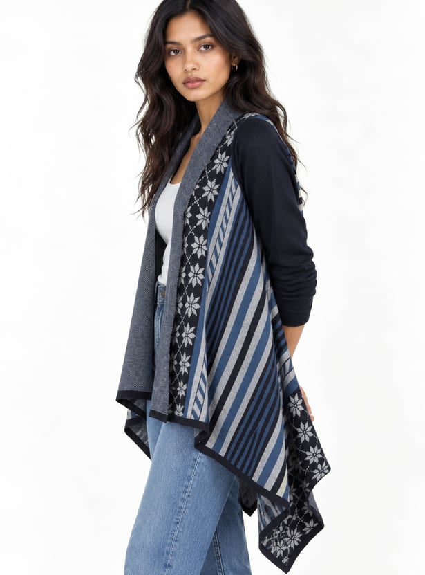 Women Knitted Waterfall Shrug