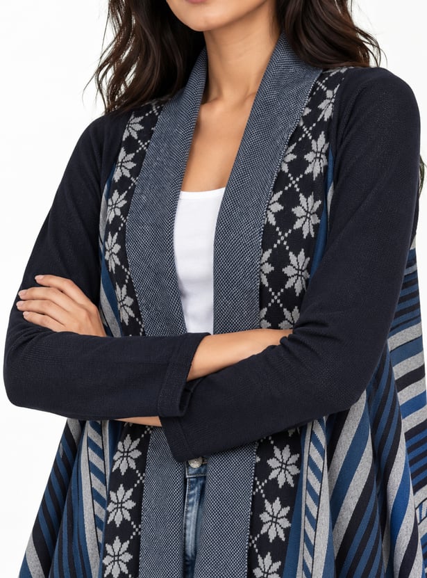 Women Knitted Waterfall Shrug