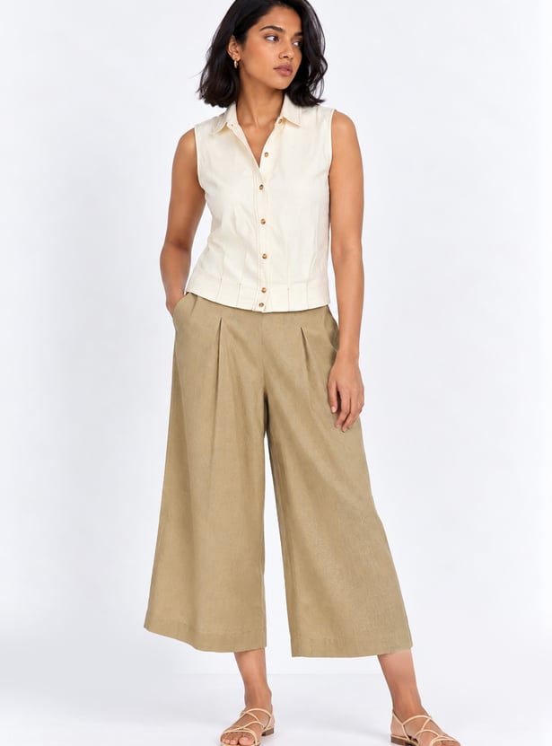 Women Pleated Culottes