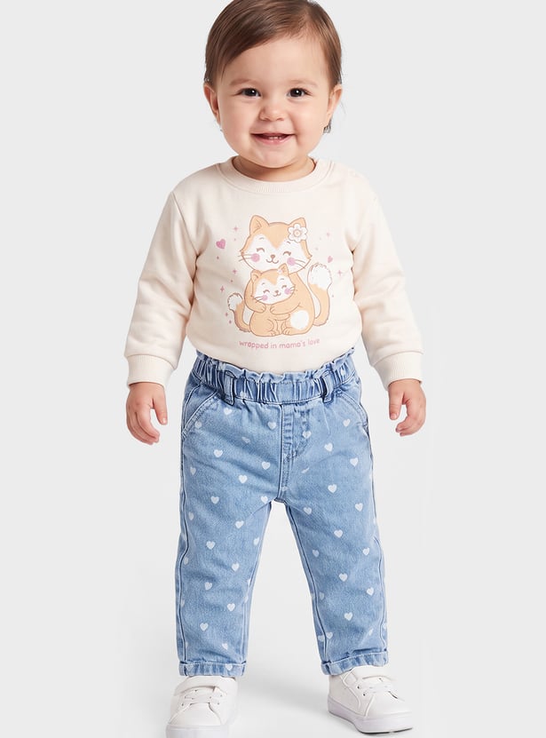 Girls Printed Jeans