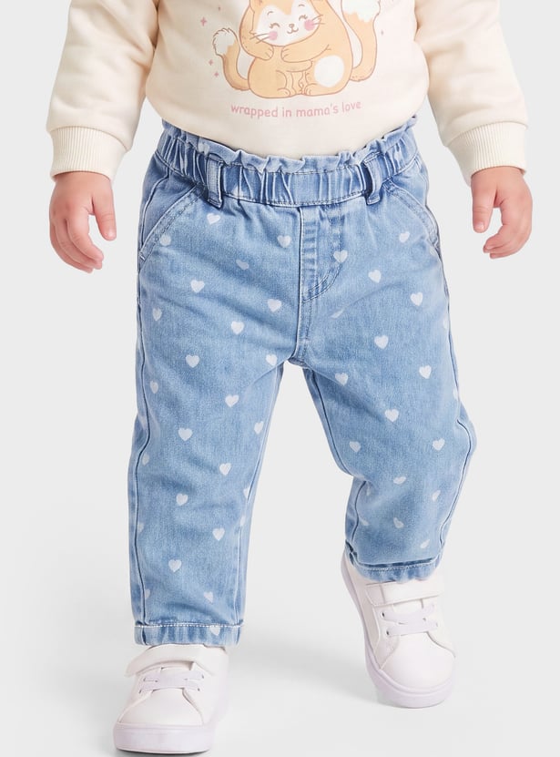 Girls Printed Jeans