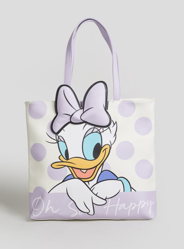 Girls Daisy Duck Print Tote Bag