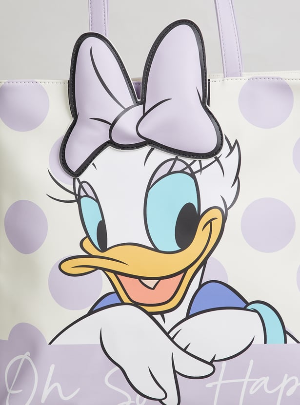 Girls Daisy Duck Print Tote Bag
