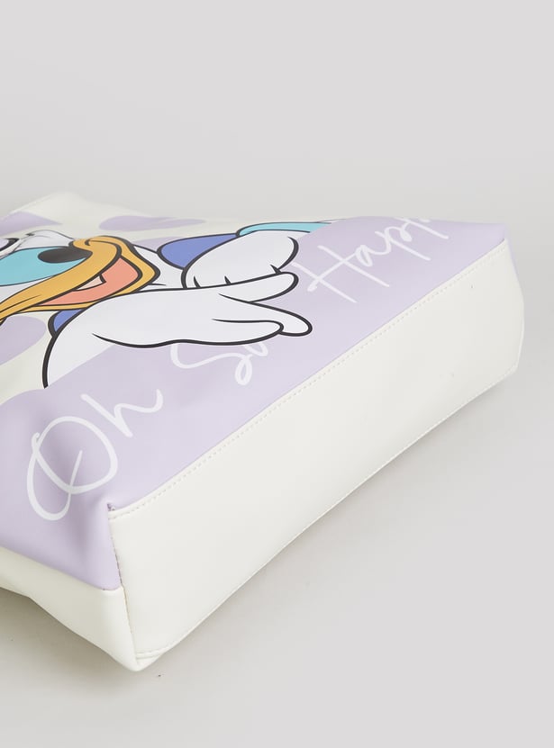 Girls Daisy Duck Print Tote Bag
