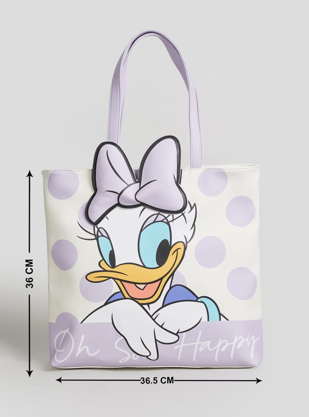 Girls Daisy Duck Print Tote Bag