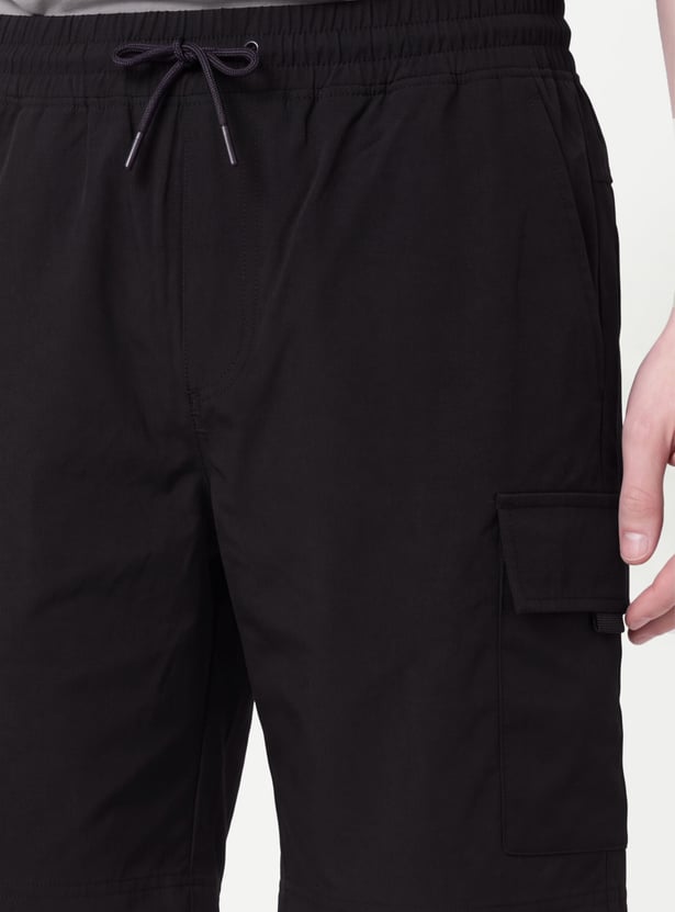 Men Solid Sports Shorts