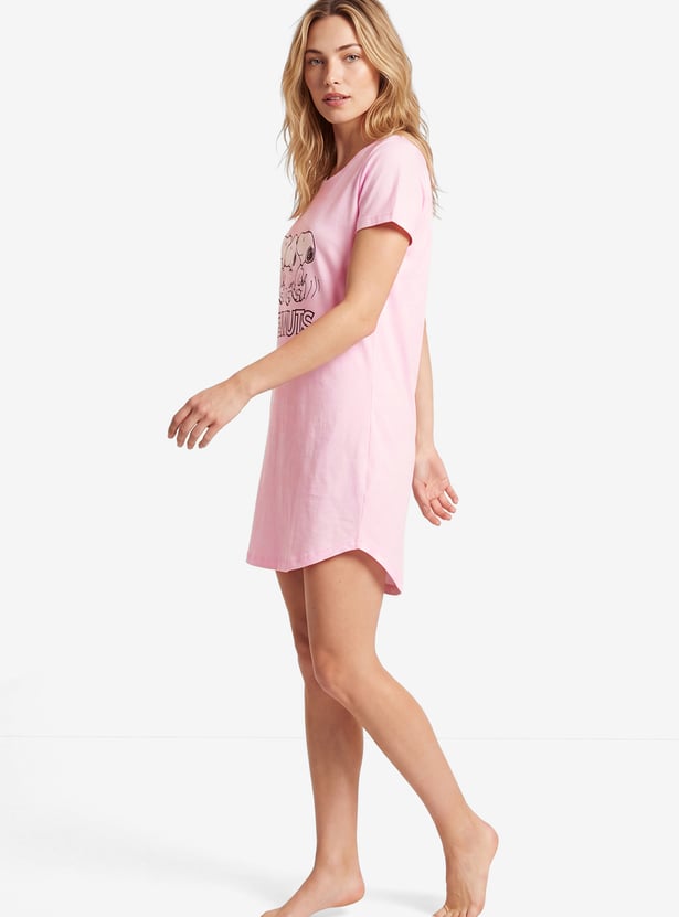 Women Snoopy Printed Nightdress