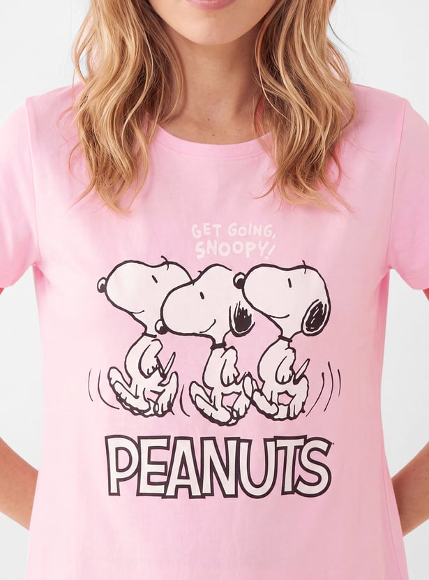 Women Snoopy Printed Nightdress