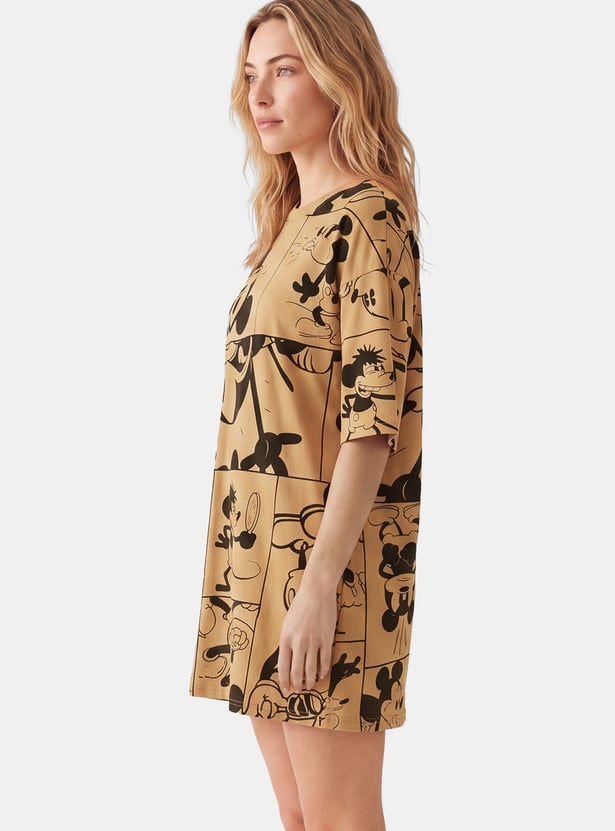 Women Mickey Print Nightdress