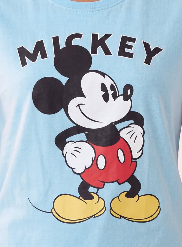 Women Mickey Printed PJ Set