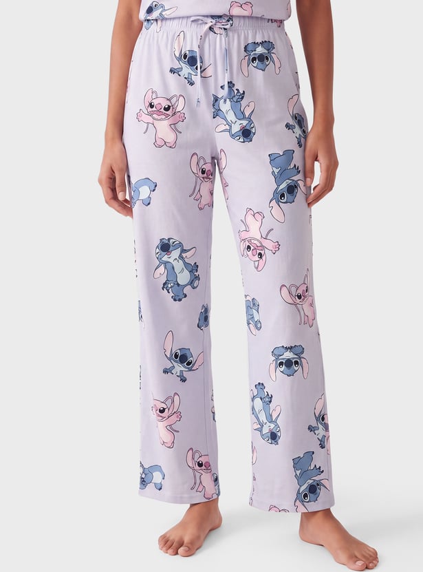 Women Stitch Character Print PJ Set