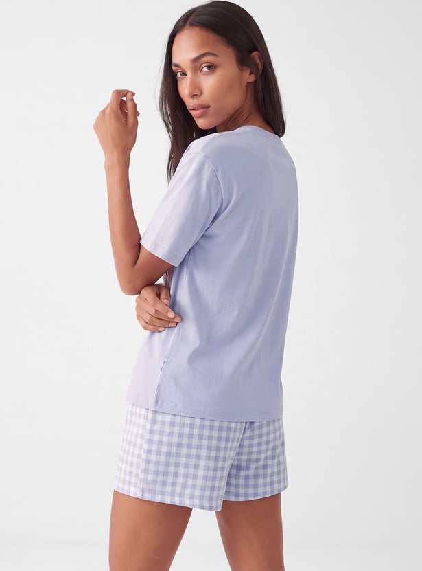 Women Snoopy Print Shorts Set