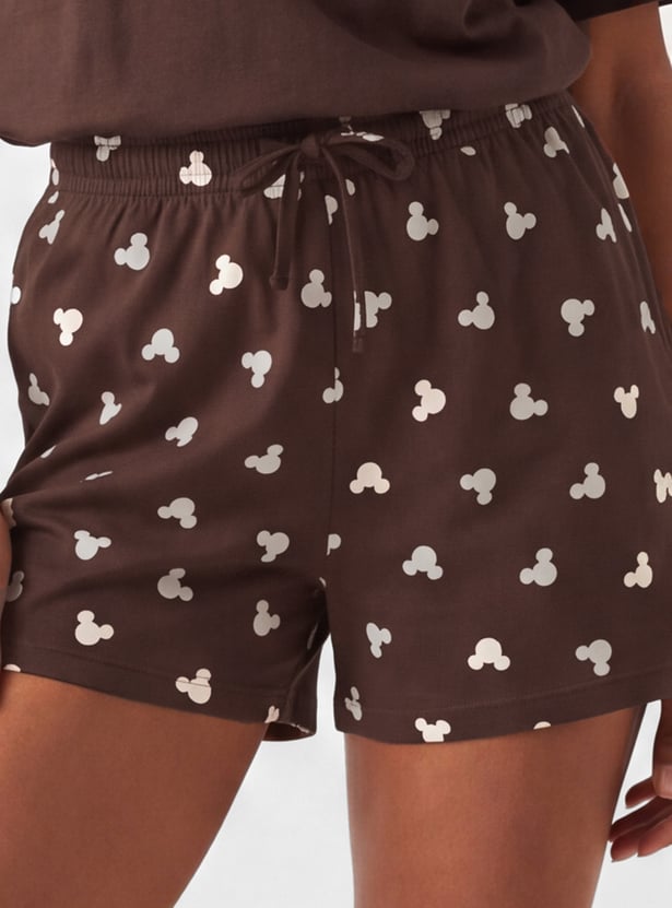 Women Mickey & Friends Print Shorts Set