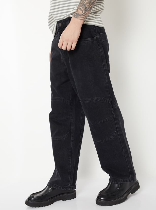 Men Baggy-Fit Washed Jeans