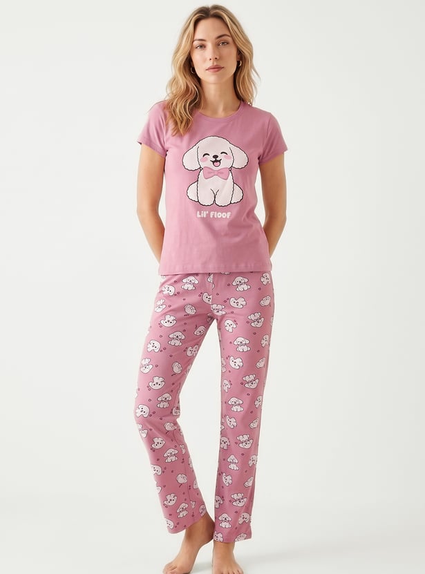 Women Lil' Floof Printed PJ Set