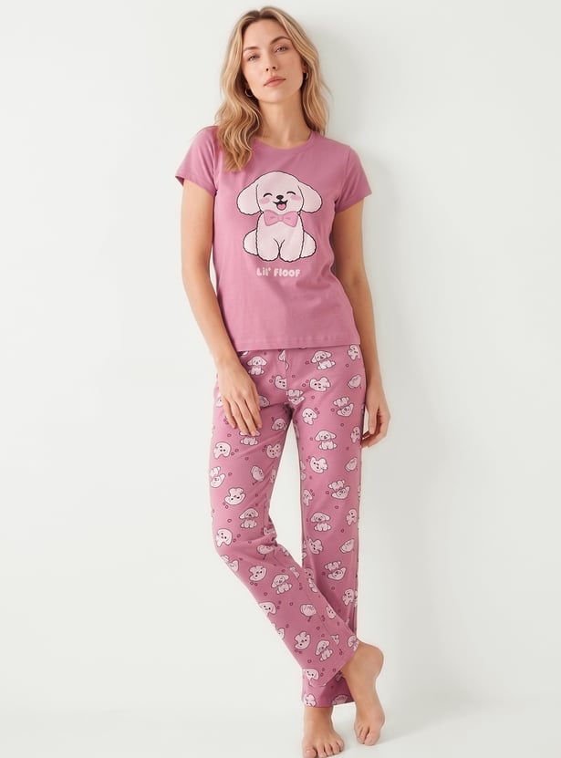 Women Lil' Floof Printed PJ Set
