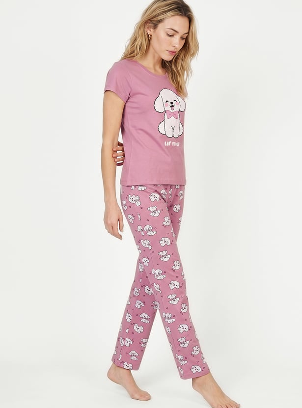 Women Lil' Floof Printed PJ Set