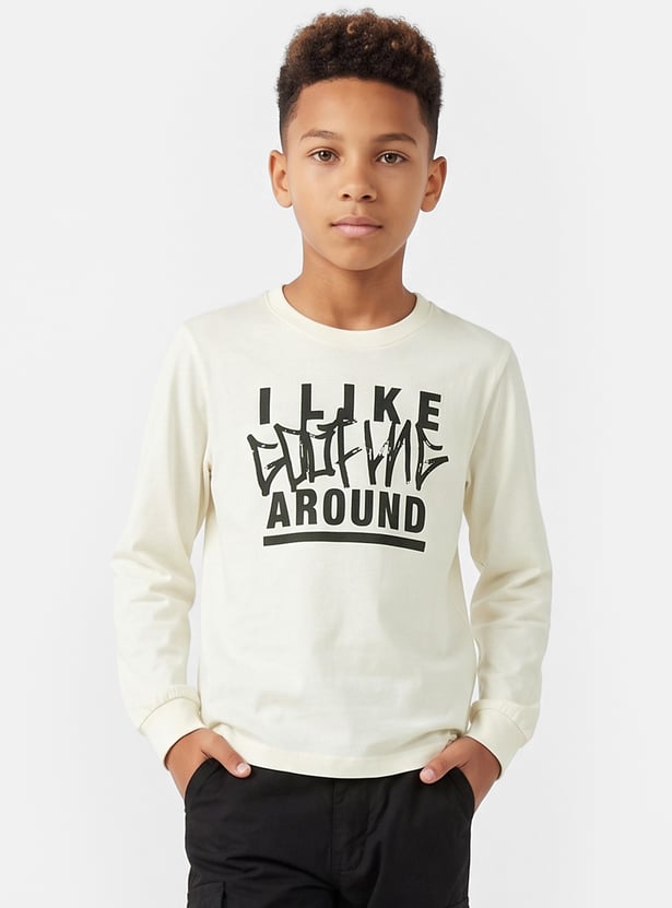 Boys Typography Printed T-shirt