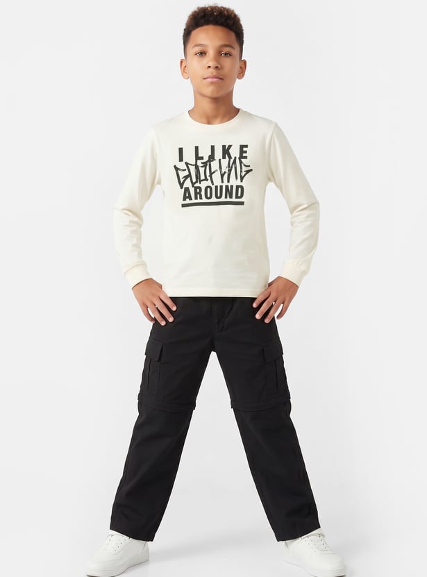 Boys Typography Printed T-shirt