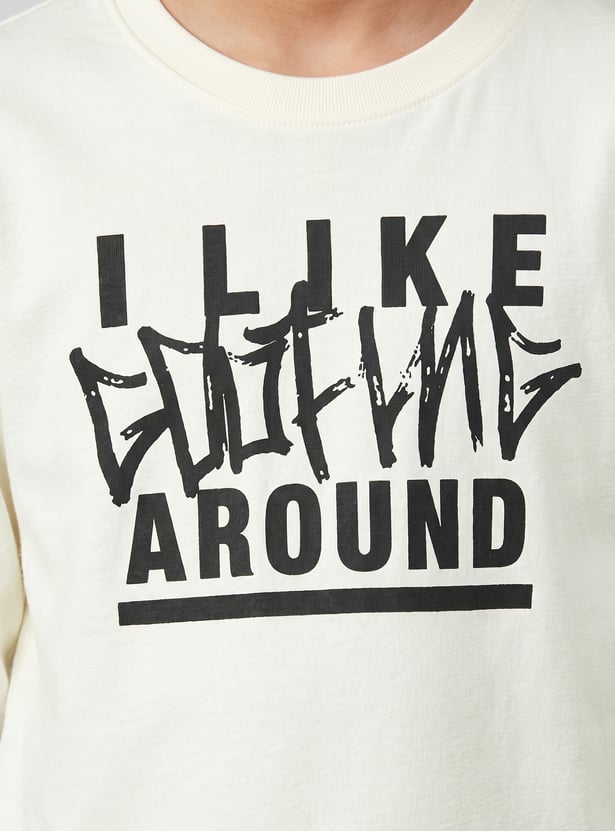 Boys Typography Printed T-shirt