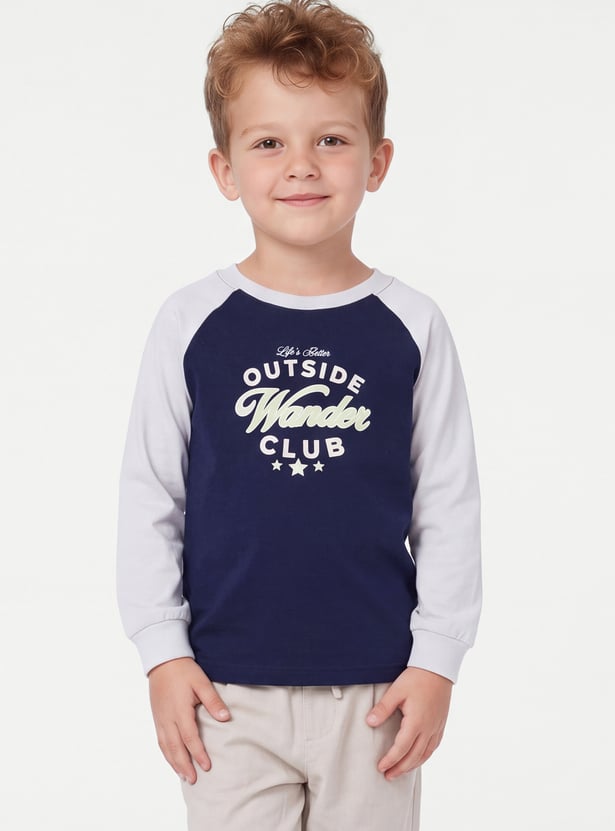 Boys Printed Raglan Sleeves T-shirt