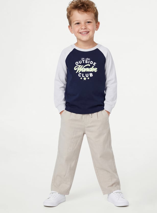 Boys Printed Raglan Sleeves T-shirt