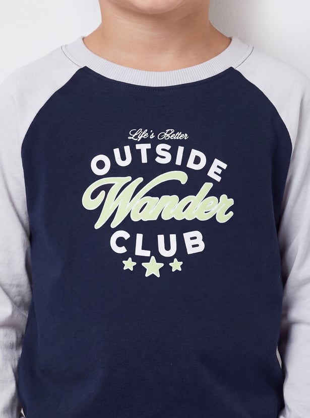 Boys Printed Raglan Sleeves T-shirt