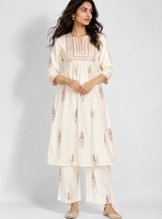 Women Embroidered Kurta Set