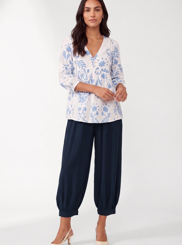 Women Solid Balloon Trousers