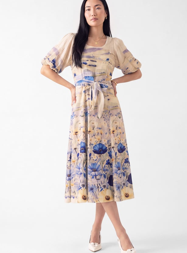 Women Floral Print Midi Dress