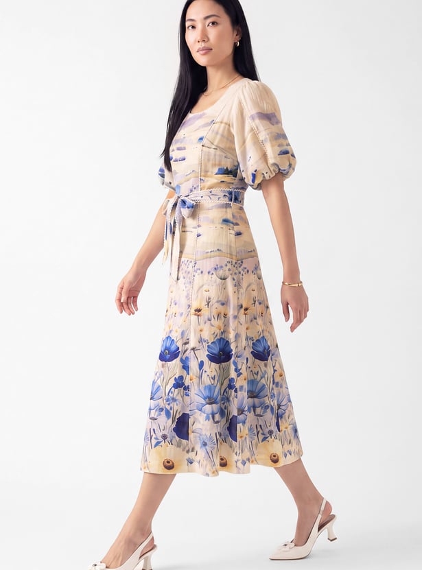 Women Floral Print Midi Dress