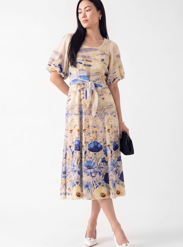 Women Floral Print Midi Dress