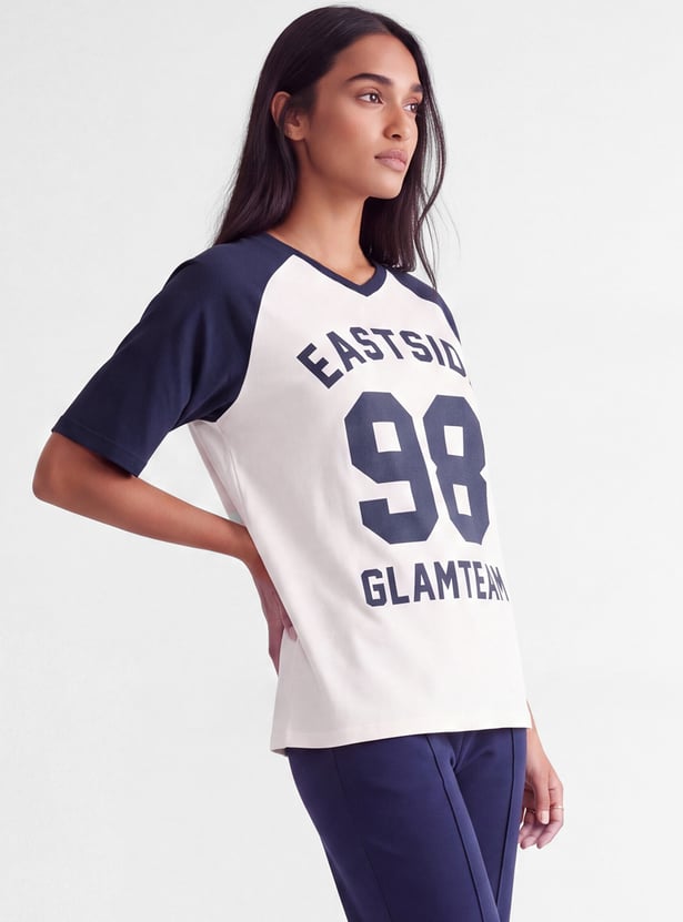 Women Printed Oversized Sports T-shirt