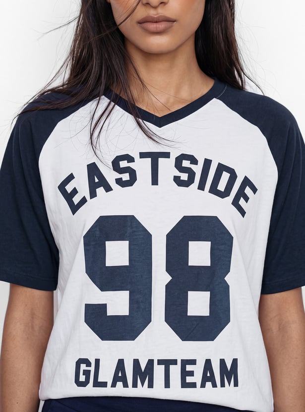 Women Printed Oversized Sports T-shirt