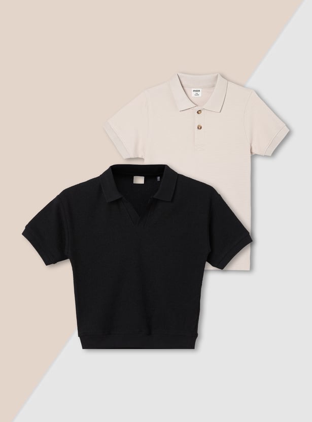 Boys Solid T-shirt - Pack of 2
